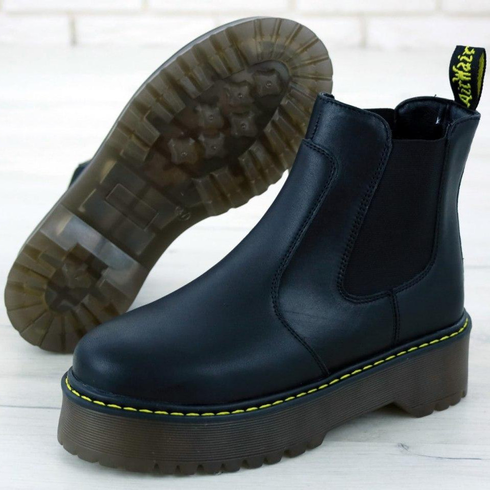 

Женские ботинки в стиле Dr.Martens 2976 Platform Leather Chelsea Boots, кожа, черный, Китай