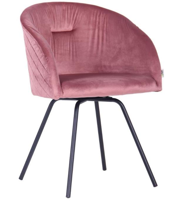 Кресло поворотное Sacramento черный / велюр розовый антик
