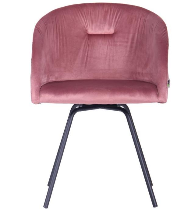 Кресло поворотное Sacramento черный велюр розовый антик (2)
