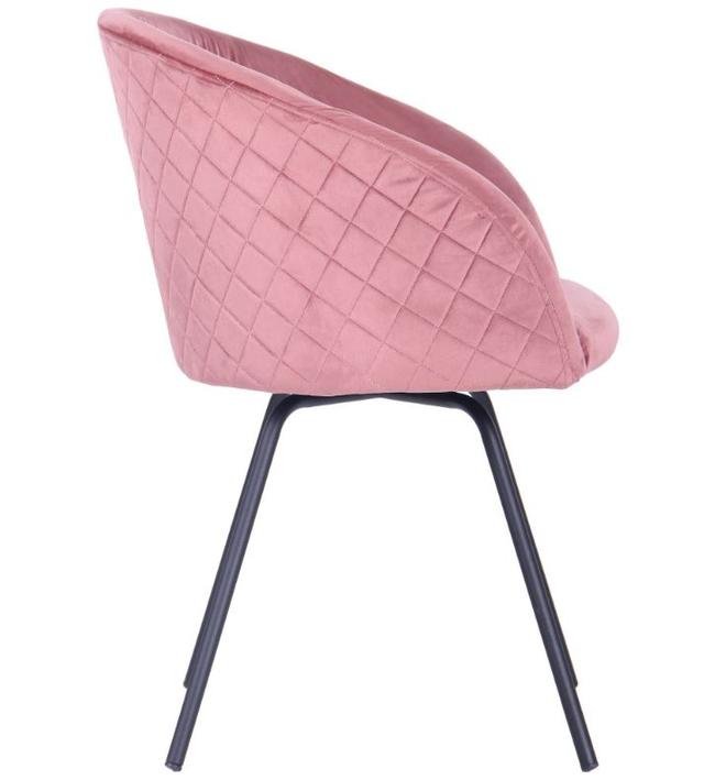Кресло поворотное Sacramento черный велюр розовый антик (3)