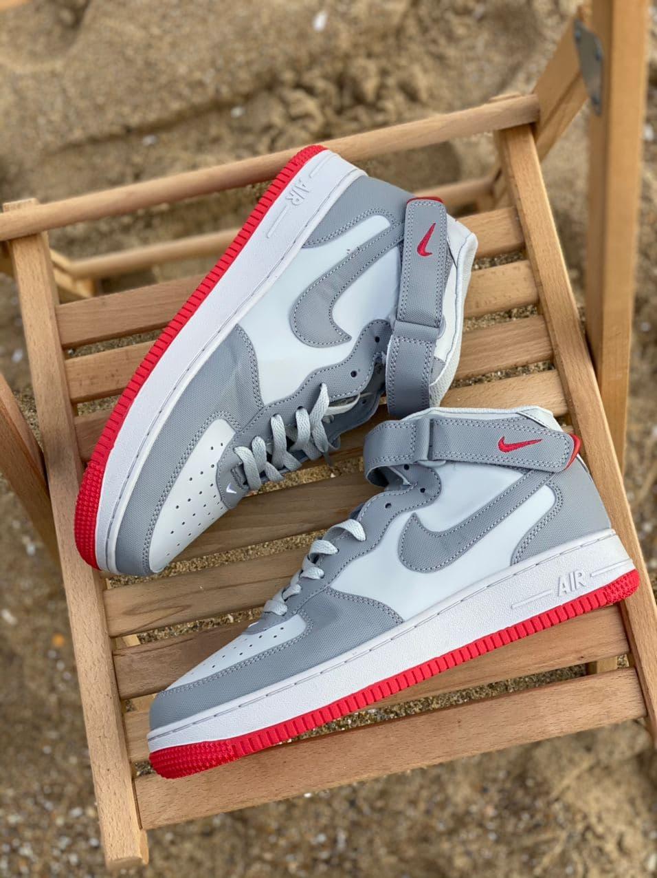 

Мужские кроссовки Nike Air Force Hight Grey White / Найк Аир Форс Высокие Серые Белые 44, Белый