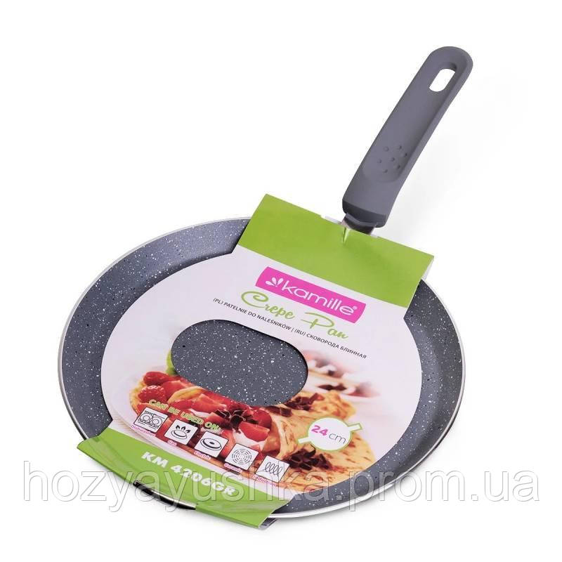 Сковорода для млинців Kamille з гранітним покриттям 24 см KM 4206GR