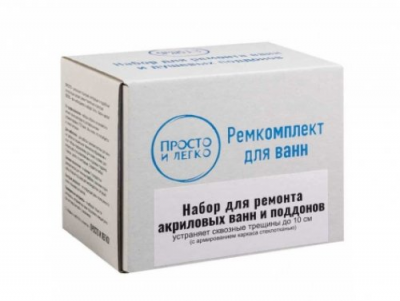 

Набор для ремонта сквозных трещин на ванне со стеклотканью ТМ Просто и Легко 50г SKL12-131777, Один цвет