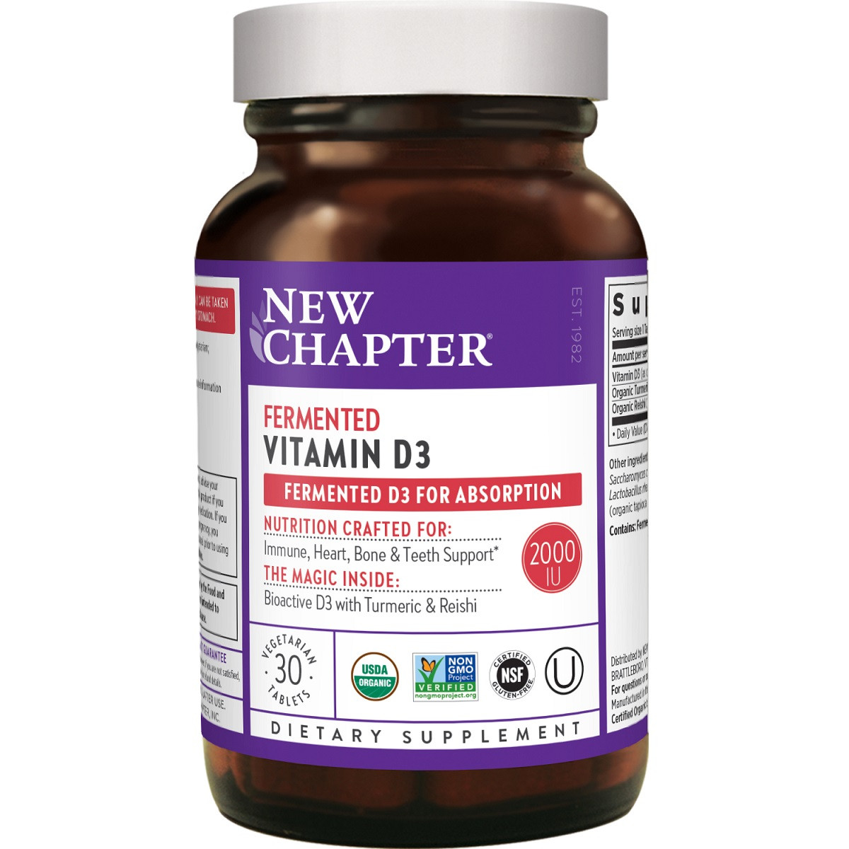 

Ферментированный витамин D3, Fermented Vitamin D3, New Chapter, 30 таблеток