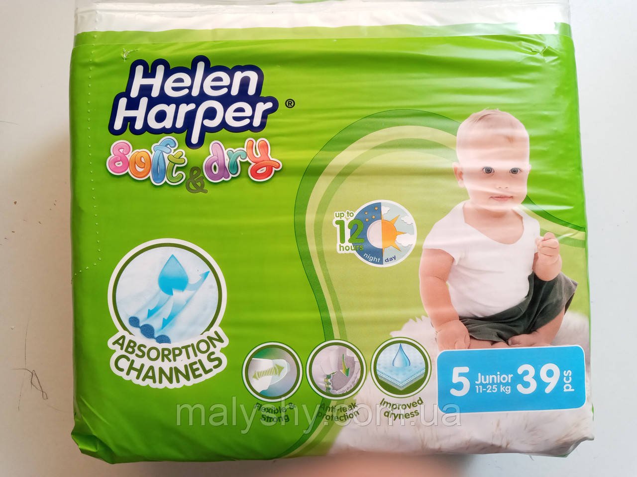 

Подгузники детские Helen Harper soft&dry junior 5 (11-25 кг) 39 шт. Хелен Харпер дитячі памперси, памперсы, Белый