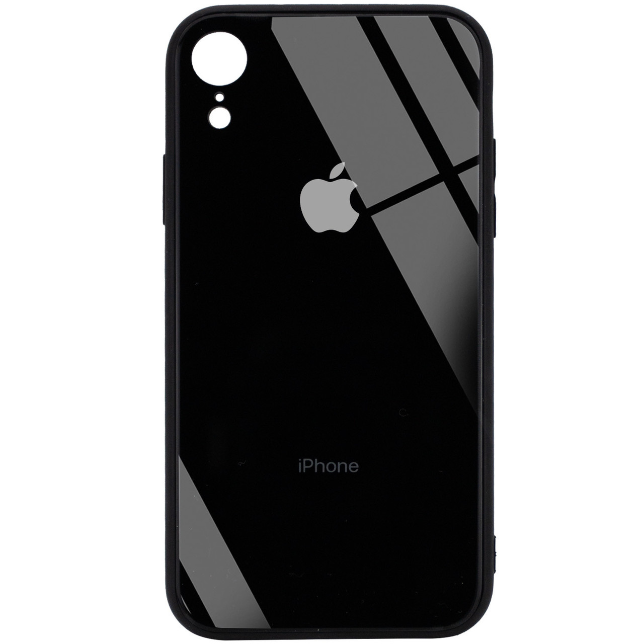 

TPU+Glass чехол GLOSSY Logo Full camera (opp) для Apple iPhone XR (6.1"), Черный