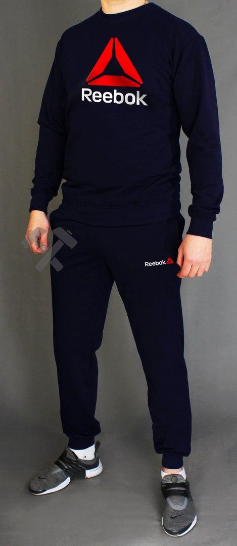

Мужской спортивный костюм Рибок, костюм Reebok Турецкий трикотаж (весна/лето/осень) реплика высокого качества, Синий