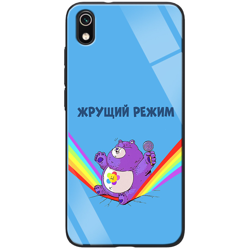 

TPU+Glass чехол ForFun для Xiaomi Redmi 7A, Жрущий режим / синий