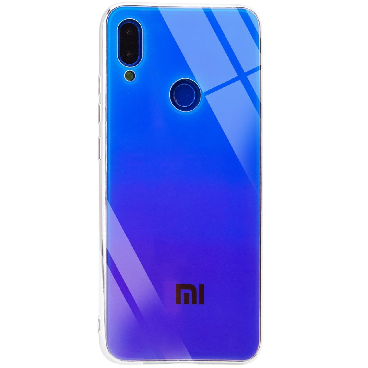 

TPU+Glass чехол Gradient Rainbow с лого для Xiaomi Redmi 7, Синий