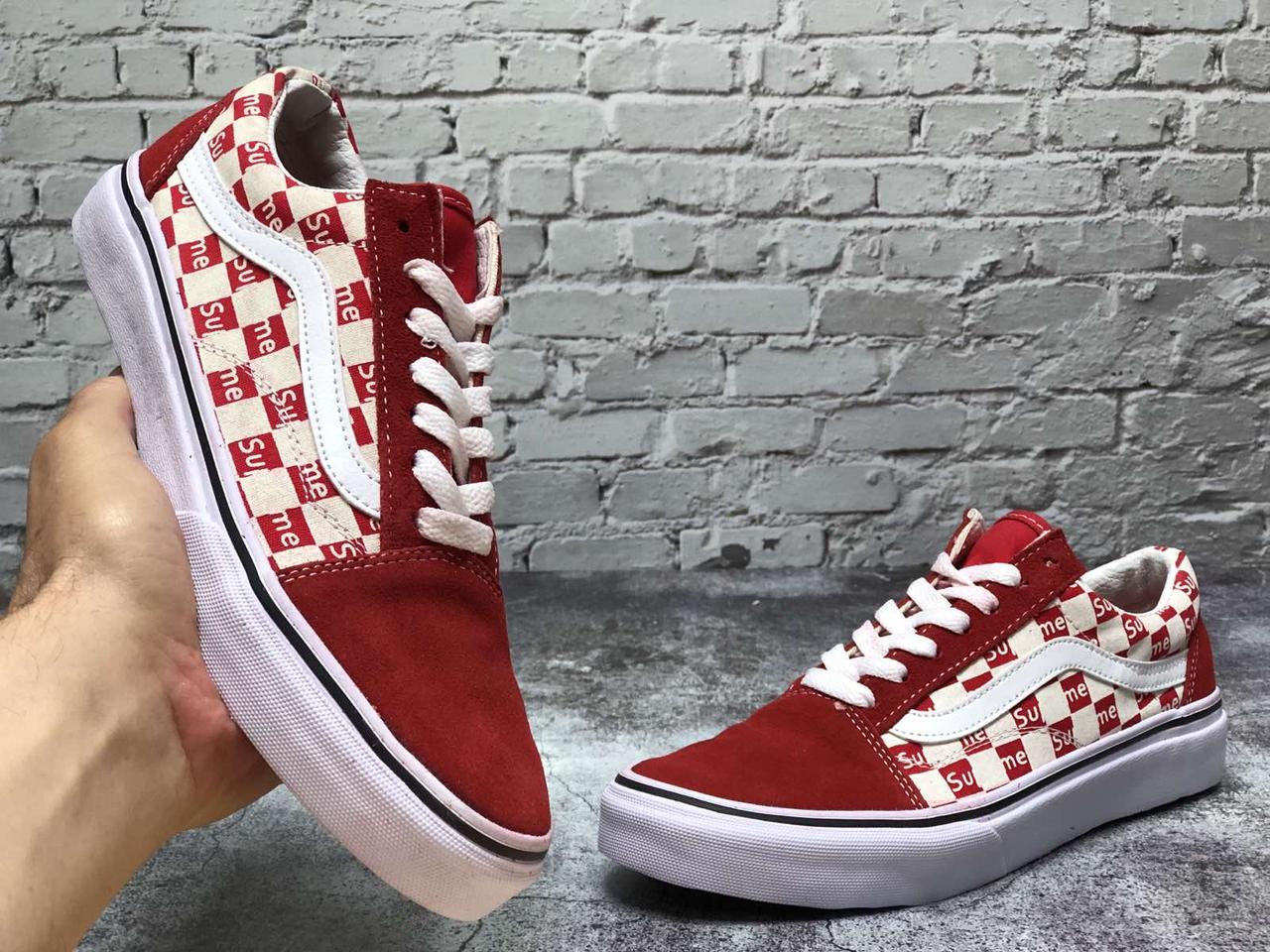 

Мужские красные Кеды Vans Old Skool Supreme 43, Красный