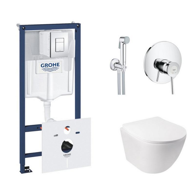 

Комплект инсталляция Grohe Rapid SL 38827000 + унитаз с сиденьем Qtap Jay QT07335176W + набор для