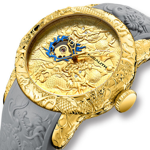 

Megalith 8041MA Gold-Gray Dragon Sculpture