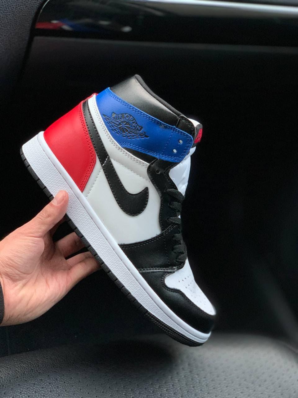 

Мужские кроссовки Nike Air Jordan 1 Retro Black White Blue / Найк Аир Джордан 1 Ретро Черные Белые Синие 43, Черно-белый
