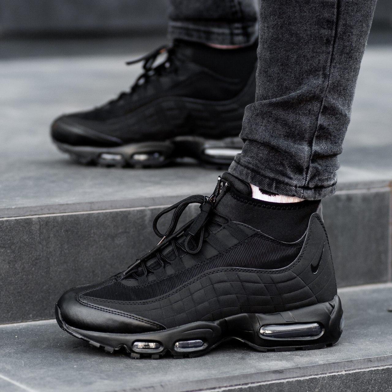 

Мужские кроссовки Nike Air Max 95 Sneakerboot Black / Найк Аир Макс 95 Сникербут Черные 43, Черный