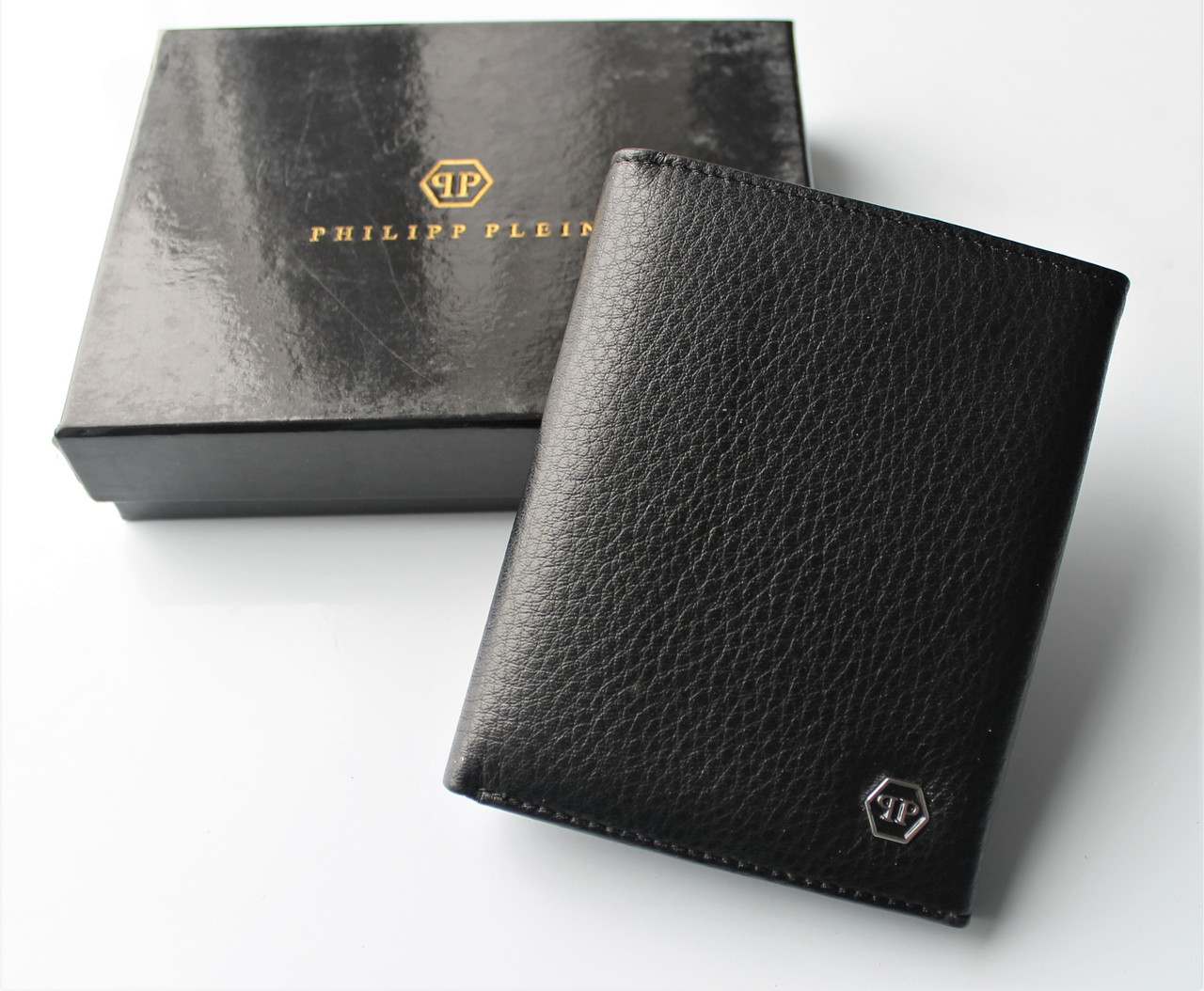 

Мужской кожаный кошелек Philipp Plein черный