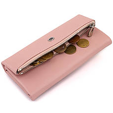 Клатч конверт с карманом для мобильного кожаный женский ST Leather 19271 Розовый, фото 2