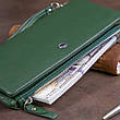 Гаманець-клатч зі шкіри з кишенею для мобільного ST Leather 19308 Зелений, фото 4