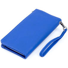 Кошелек-клатч из кожи с карманом для мобильного ST Leather 19312 Синий, фото 2