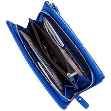 Кошелек-клатч из кожи с карманом для мобильного ST Leather 19312 Синий, фото 3