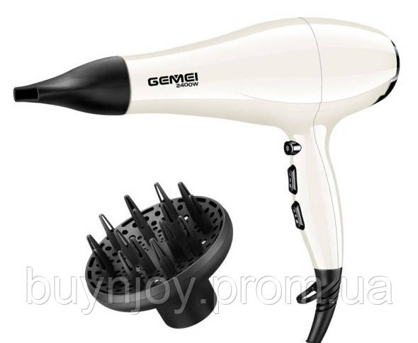 

Профессиональный фен для волос Gemei GM105 2400W White Pearl (7461