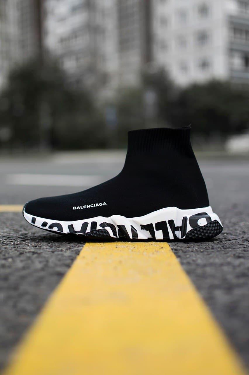 

Женские черные кроссовки Balenciaga Speed Trainer Graffity 38, Черный