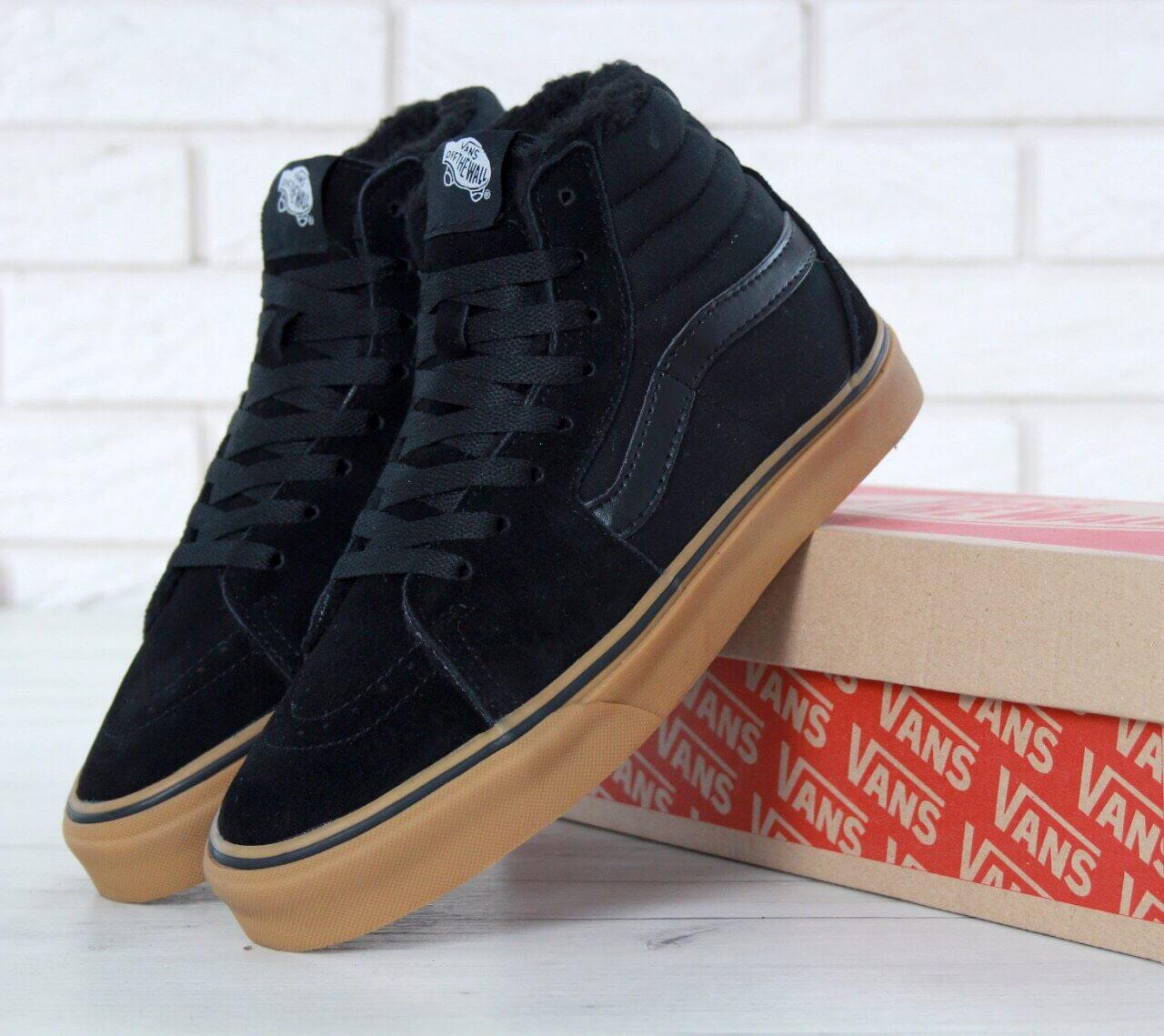 

Женские кеды с мехом Vans SK-8 Black Gum 44, Черный