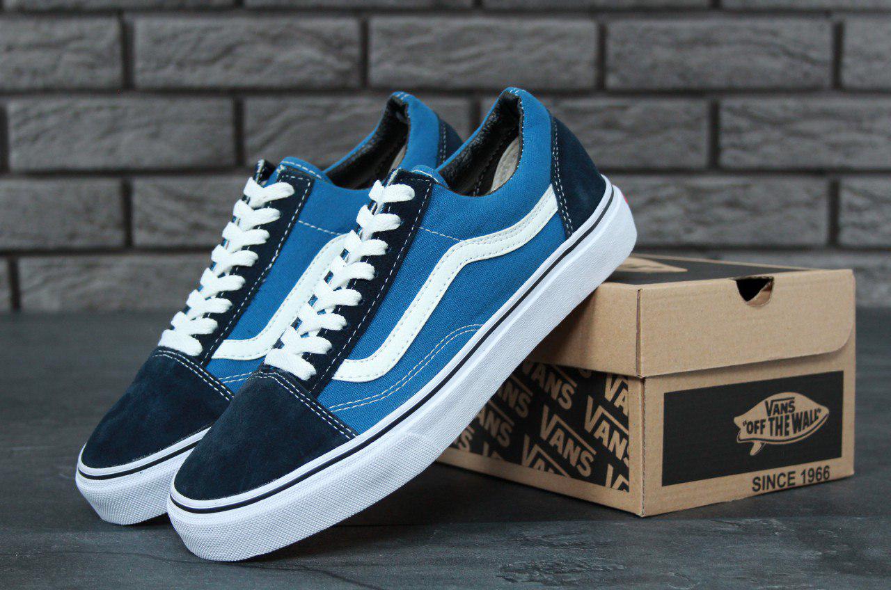 

Кеды Vans Old Skool Navy Blue (Ванс Олд Скул) синего цвета женские и мужские размеры 40, Синий
