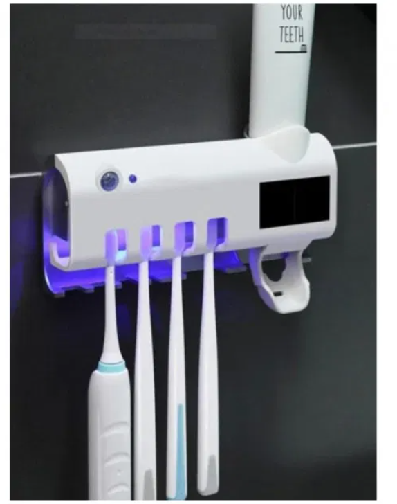 

Диспенсер для зубной пасты и щеток автоматический Toothbrush sterilizer. УФ-стерилизатор (дезинфектор) зубных