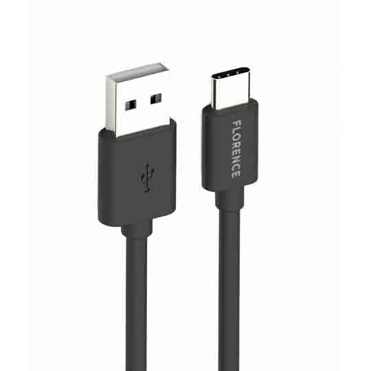 

Кабель Florence Type-C - USB 1м (3A) для зарядки и передачи данных Black (FL-2200-KT), Черный