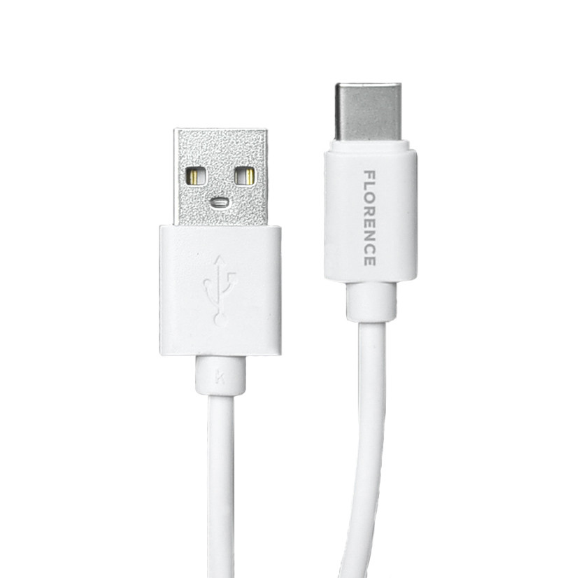 

Кабель Florence Type-C - USB 1м (3A) для зарядки и передачи данных White (FL-2200-WT, Белый