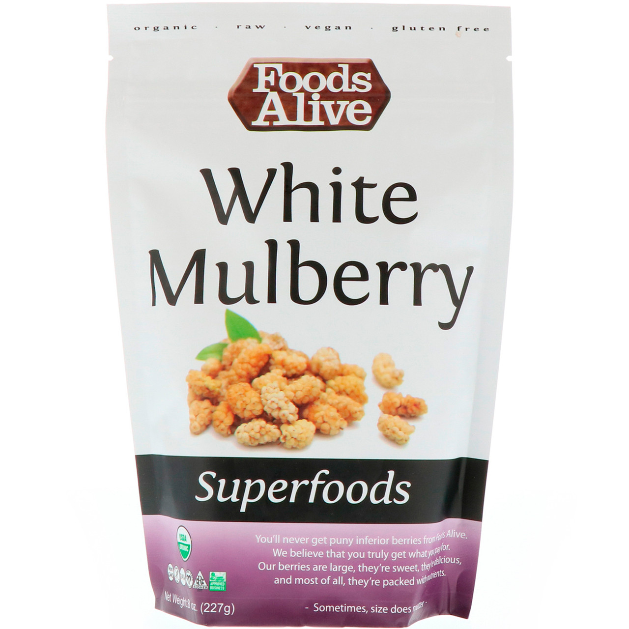 

Foods Alive, Superfoods, Organic White Mulberry, 8 oz (227 g)