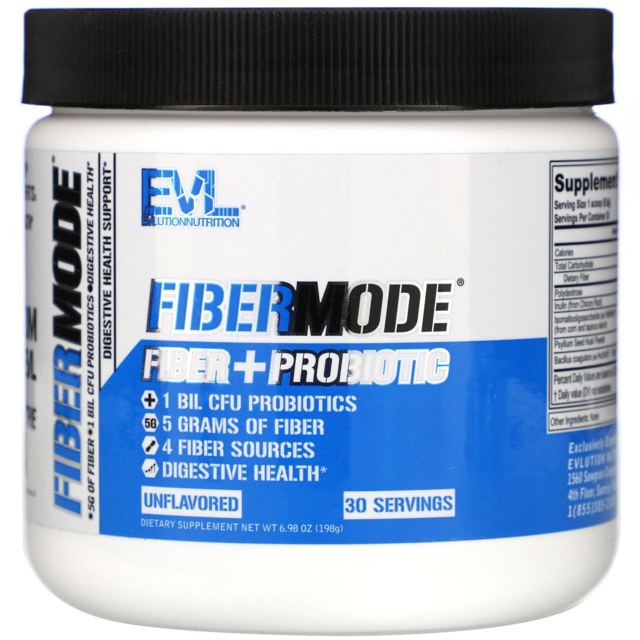 

EVLution Nutrition, FiberMode, Fiber + Probiotic, Unflavored, 6.98 oz (198 g