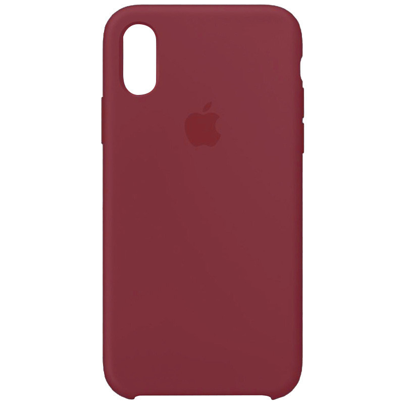 

Чехол Silicone Case (AA) для Apple iPhone X (5.8") / XS (5.8"), Бордовый / maroon