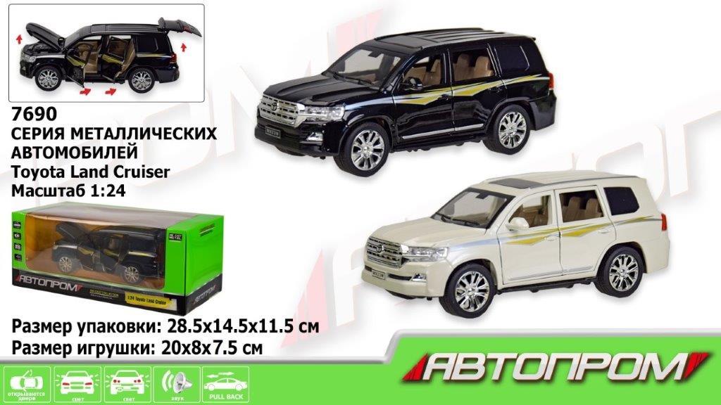 

Машина метал 7690 (12шт|2) "АВТОПРОМ"1:24 Toyota,2 кольори, батар,світло,звук,двері відкр.,у кор.28,5*14