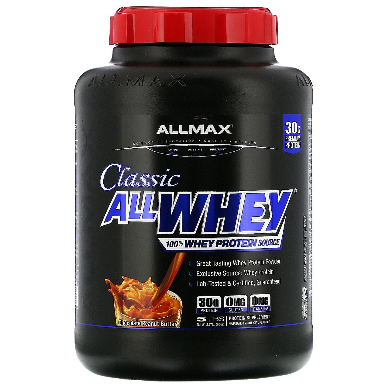 

ALLMAX Nutrition, Classic AllWhey, 100% Whey Protein, Chocolate Peanut Butter, 5 lbs (2.27 kg