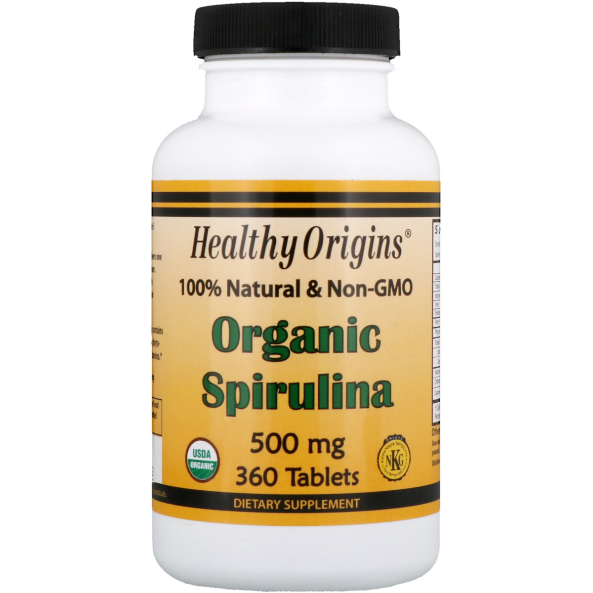 

Органическая спирулина Healthy Origins Organic Spirulina 500 мг 360 таблеток (HO88237