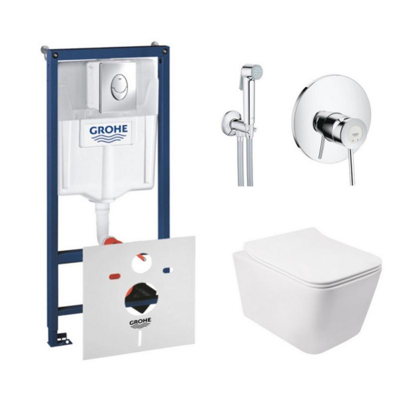

Комплект унитаз с сиденьем Qtap Crow WHI 5170 + инсталляция Grohe Rapid SL 38721001 + набор для гигиенического