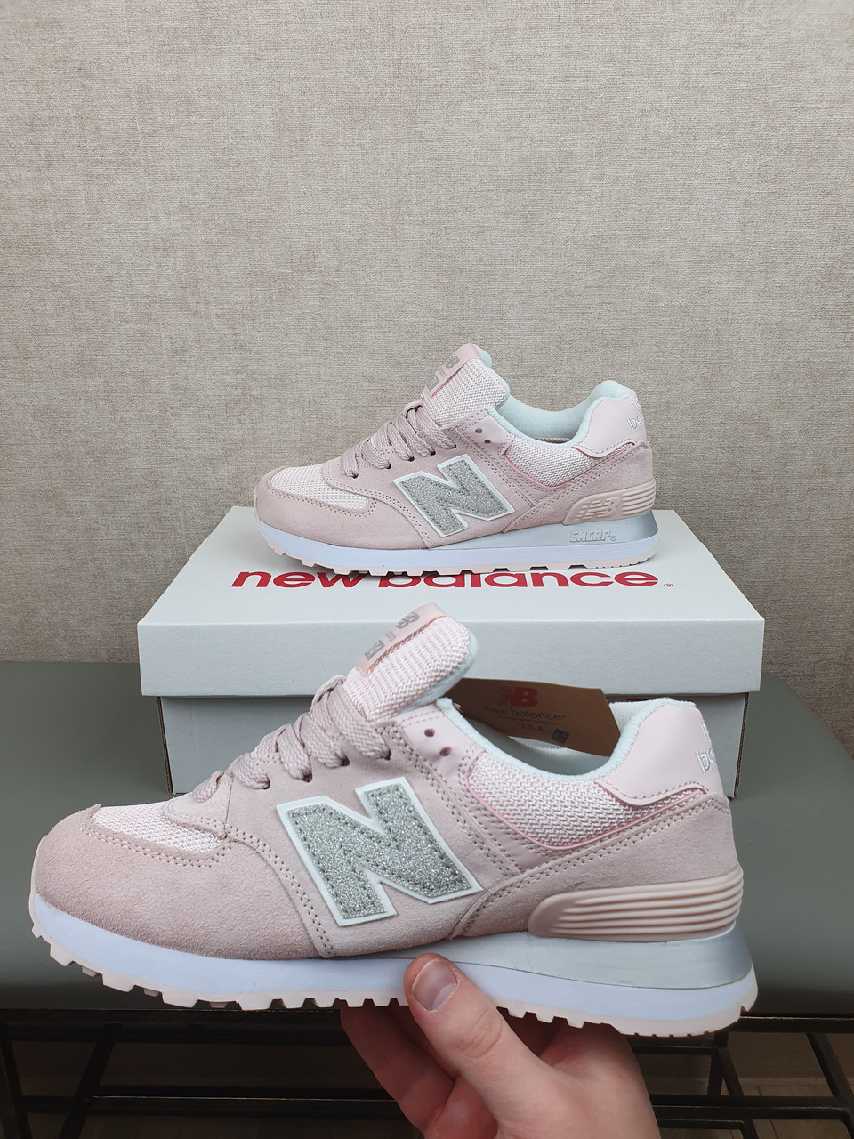 

New Balance 574 Pink замша сетка. Кроссовки женские весна лето. Кроссы розовые с серым Нью Беленс 574 замшевые, Розовый