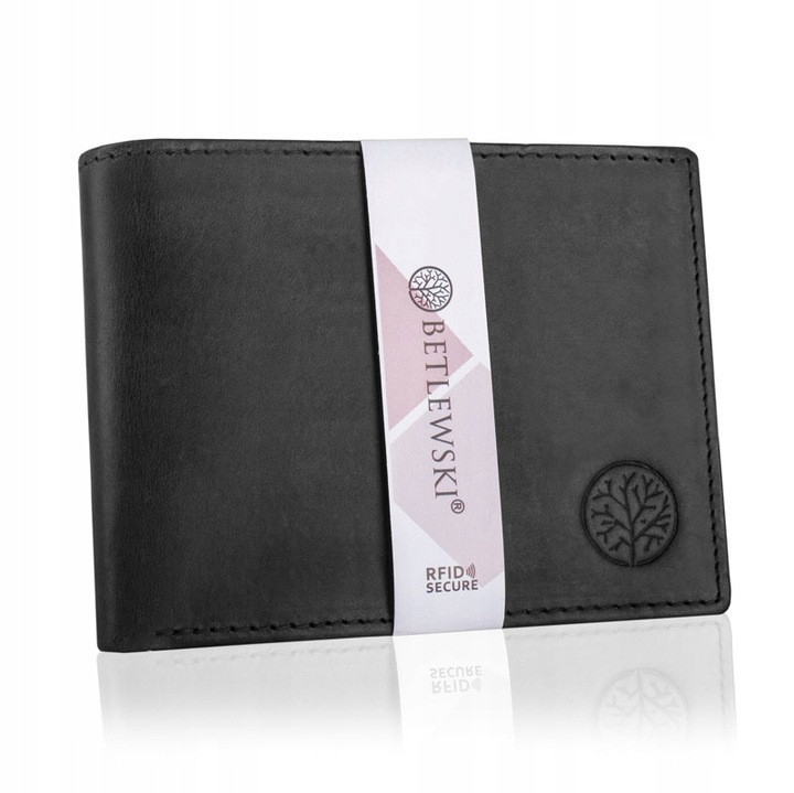 

Кошелёк кожаный мужской Betlewski с защитой RFID BPM-HT-60 черный