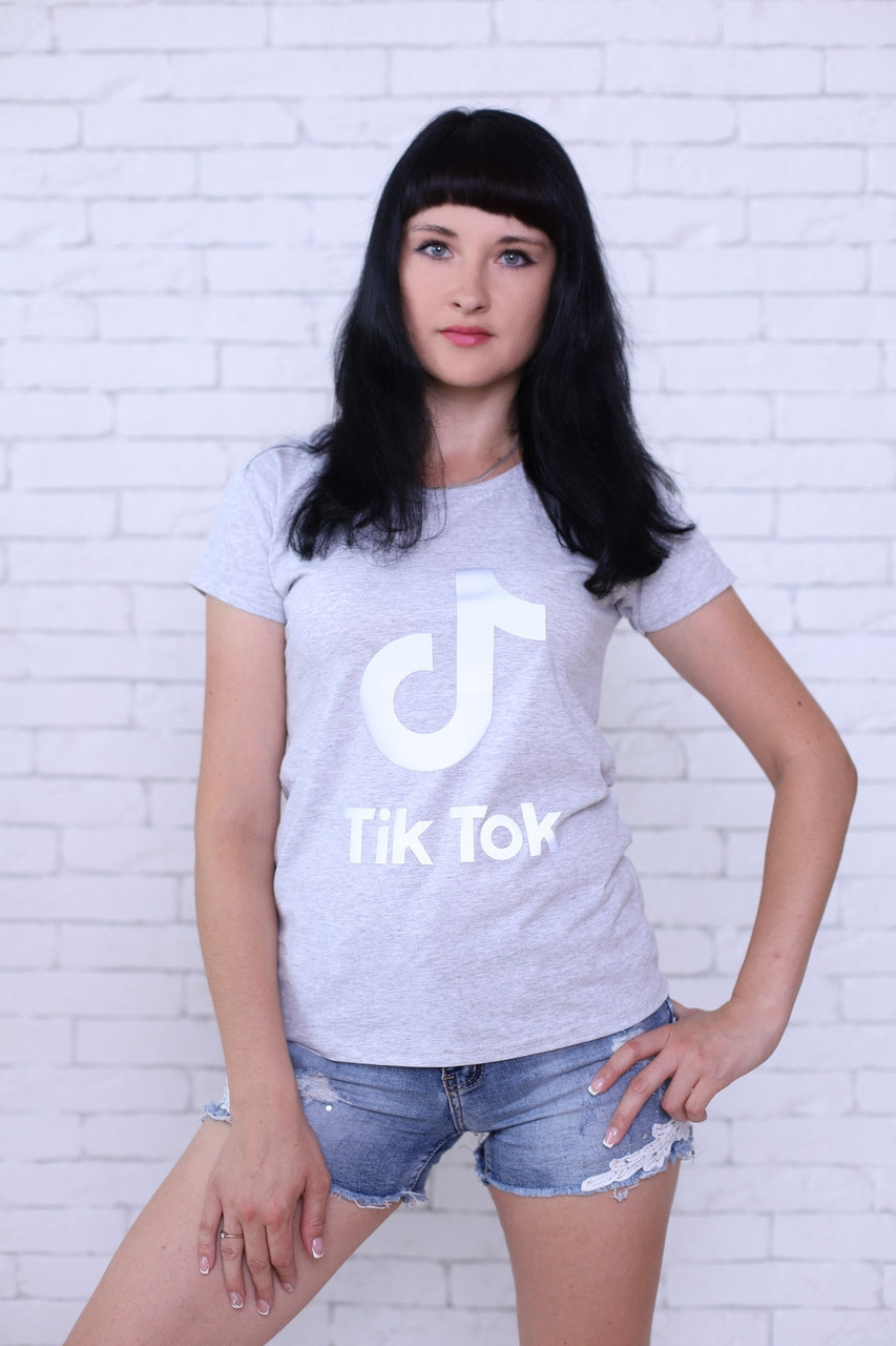 

Футболка женская Quality 100% хлопок производство Марокко Reflective TikTok gray xxl