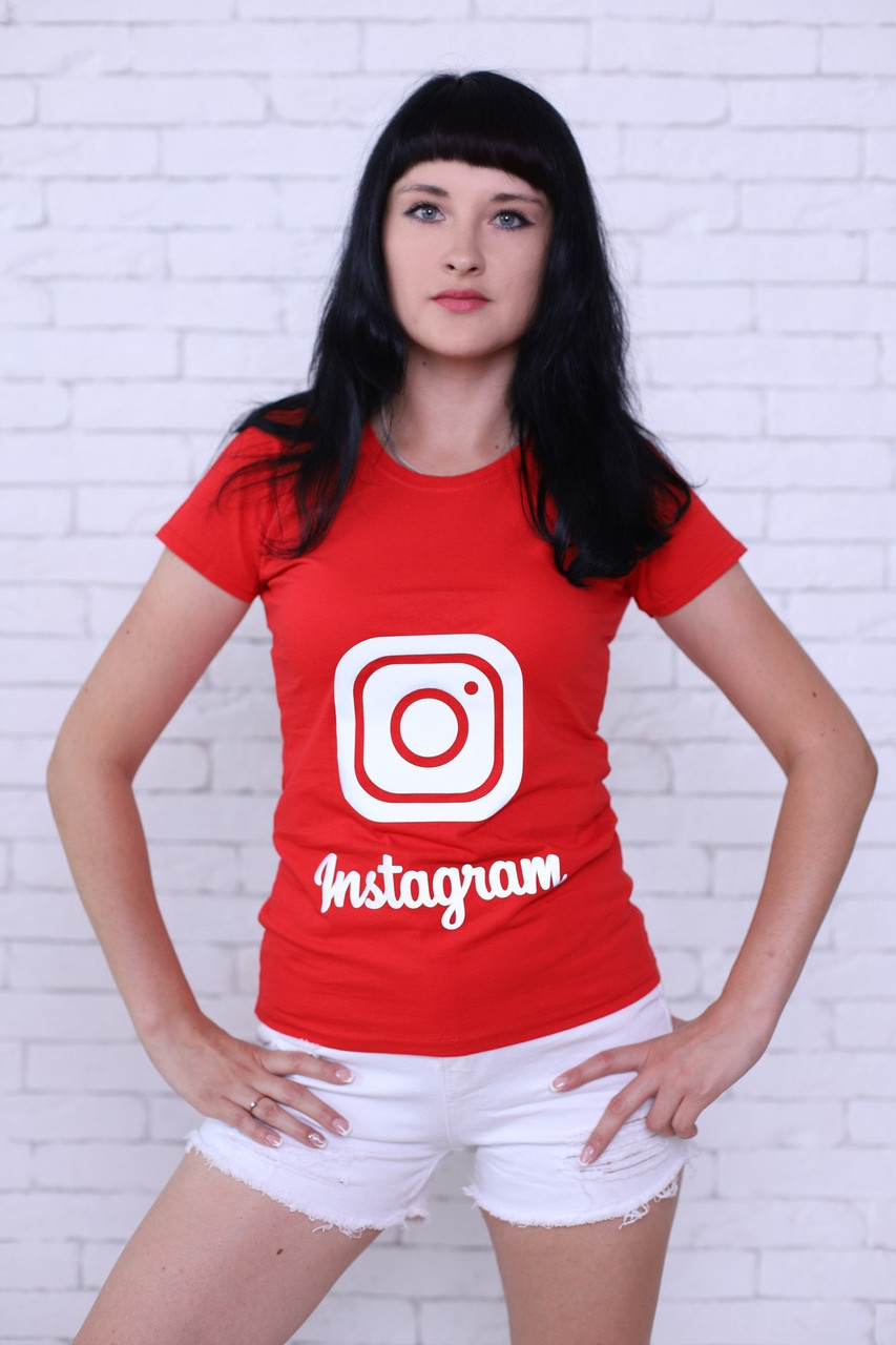 

Футболка женская Quality 100% хлопок производство Марокко Reflective Instagram red xs
