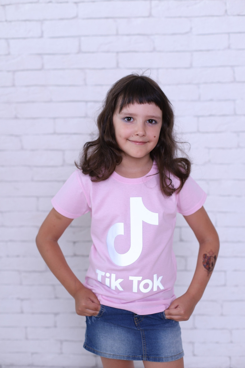 

Футболка для девочки 100% хлопок производство Марокко Quality Reflective TikTok pink 116