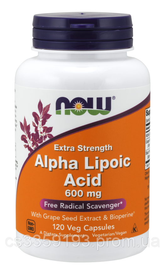 

Альфа-липоевая кислота NOW - Foods Alpha Lipoic Acid 600 mg Extra Strength 120 вег. капсул