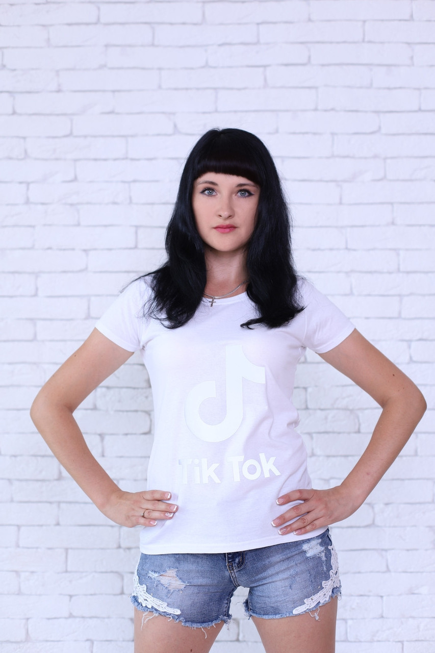 

Футболка женская Quality 100% хлопок производство Марокко Reflective TikTok white xl