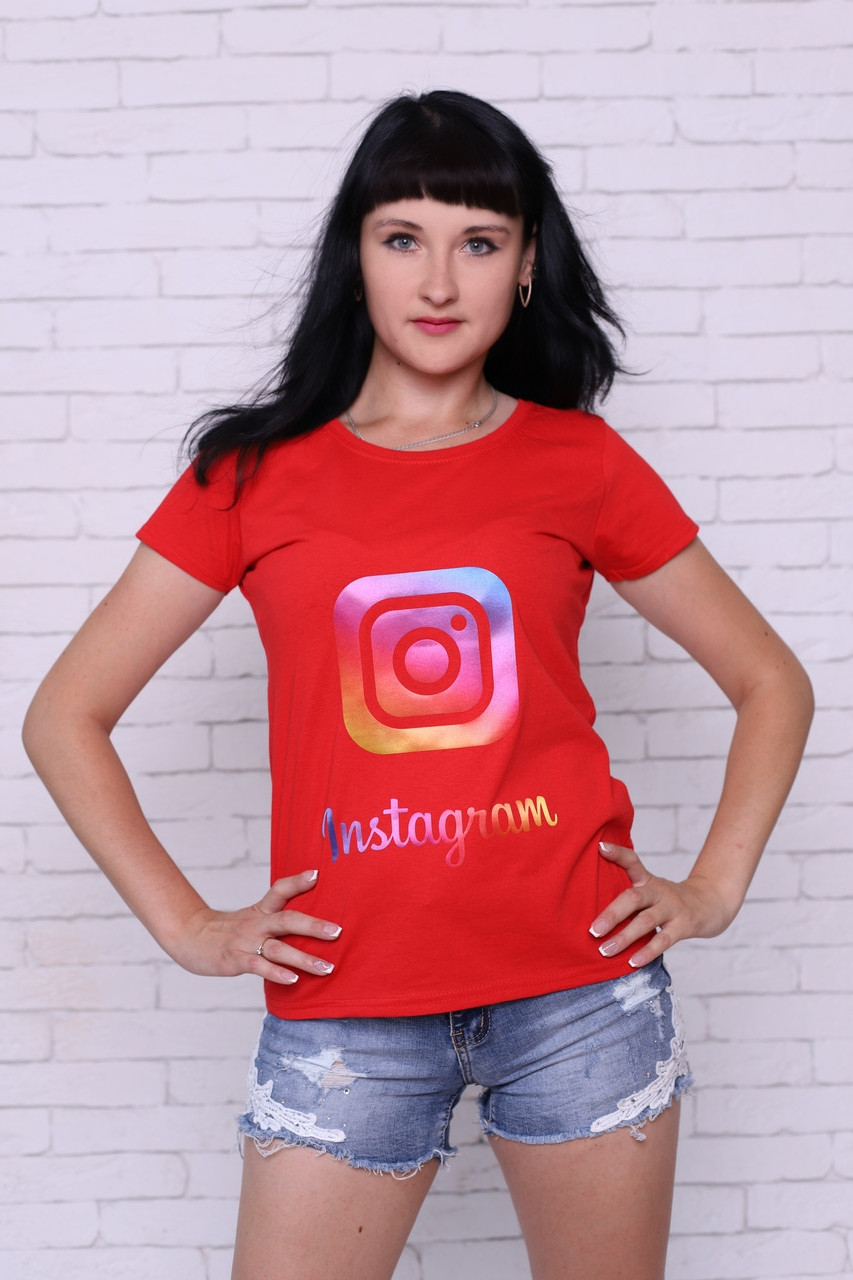 

Футболка женская Quality 100% хлопок производство Марокко Instagram red xl