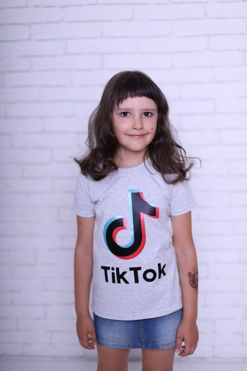 

Футболка для девочки 100% хлопок производство Марокко Quality TikTok gray 140