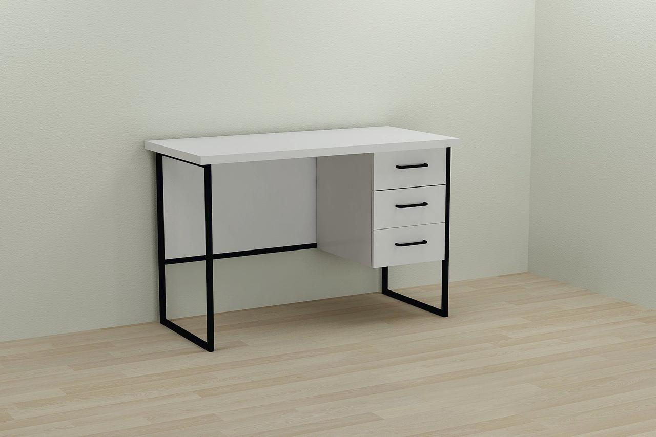 

Компьютерный стол Ferrum-decor Гарри 76x120x60 черный ДСП Белое 32мм, Белый