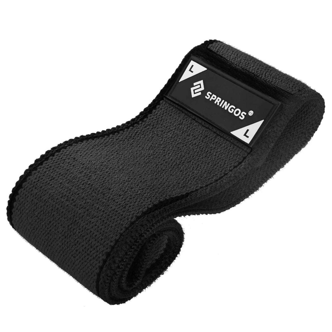 

Резинка для фитнеса и спорта тканевая Springos Hip Band черный Size L FA0115 DOS-41-250631