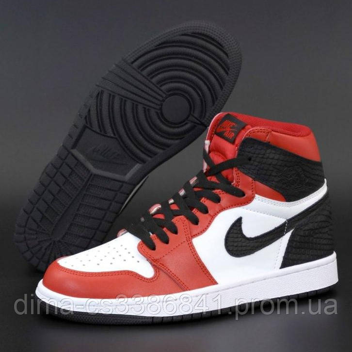 

Женские кроссовки в стиле Nike Air Jordan 1 Retro High, кожа, красный, белый, черный, Вьетнам, Разные цвета