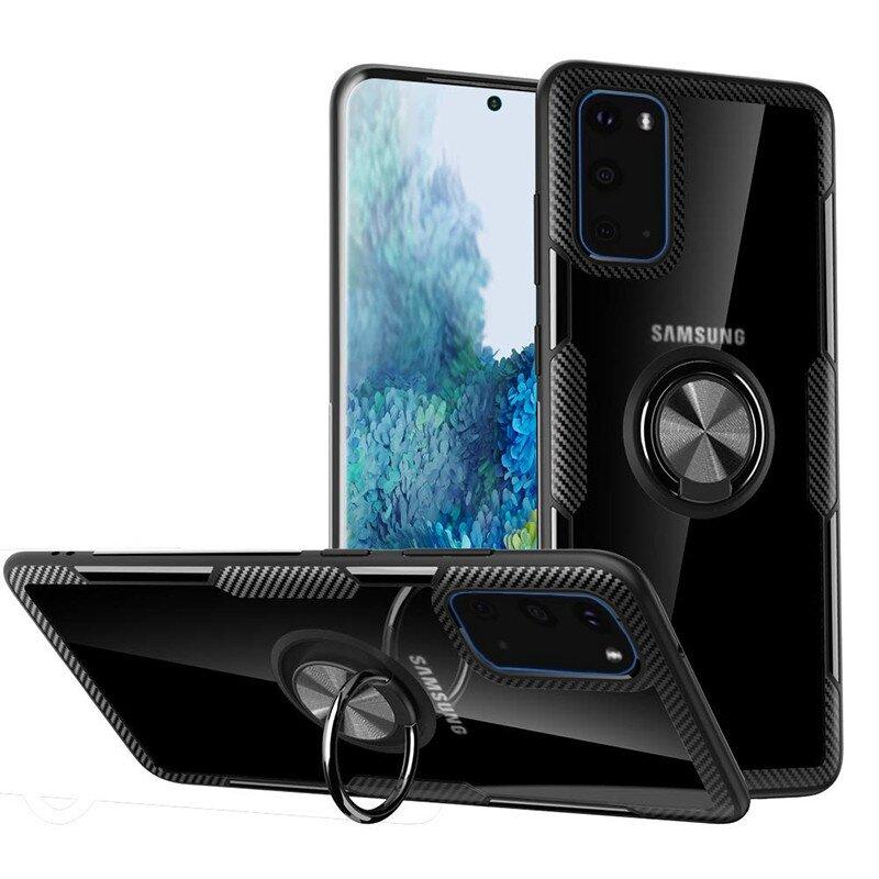 

TPU+PC чехол Deen CrystalRing под магнитный держатель для Samsung Galaxy S20 Бесцветный / Черный (868068)